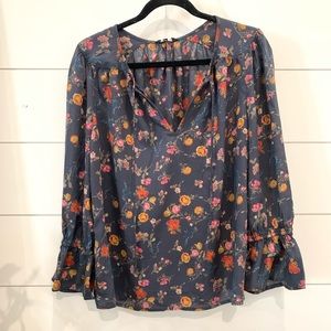 Lucky Brand Navy Floral Blouse